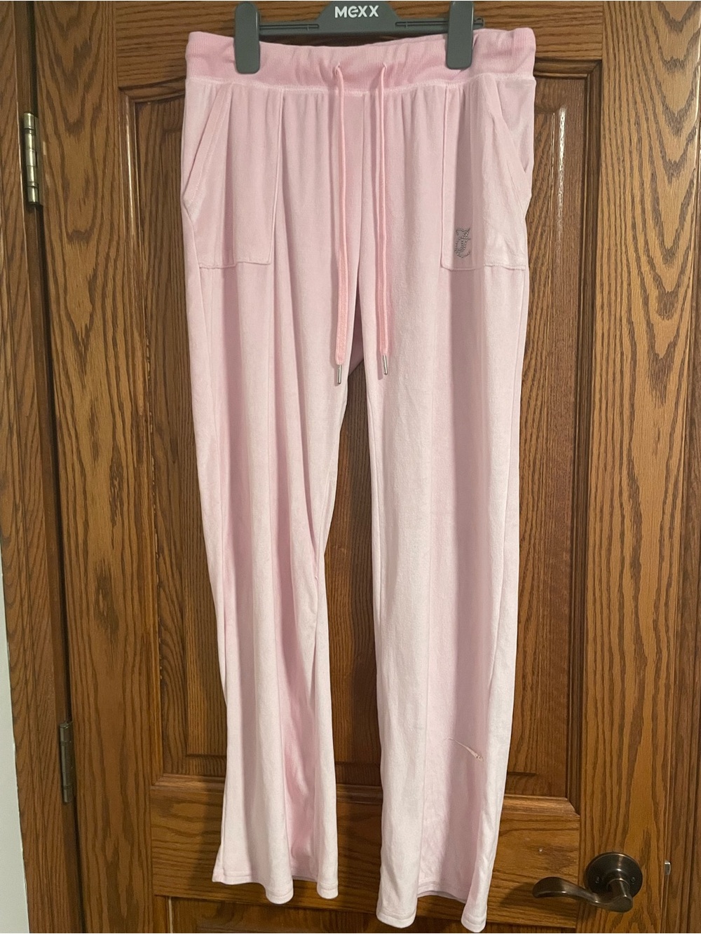 Juicy Couture Soft Pink Velvor Pants with Drawstring